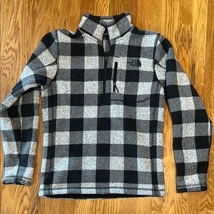 The North Face Black and Gray Plaid Pullover Sweatshirt